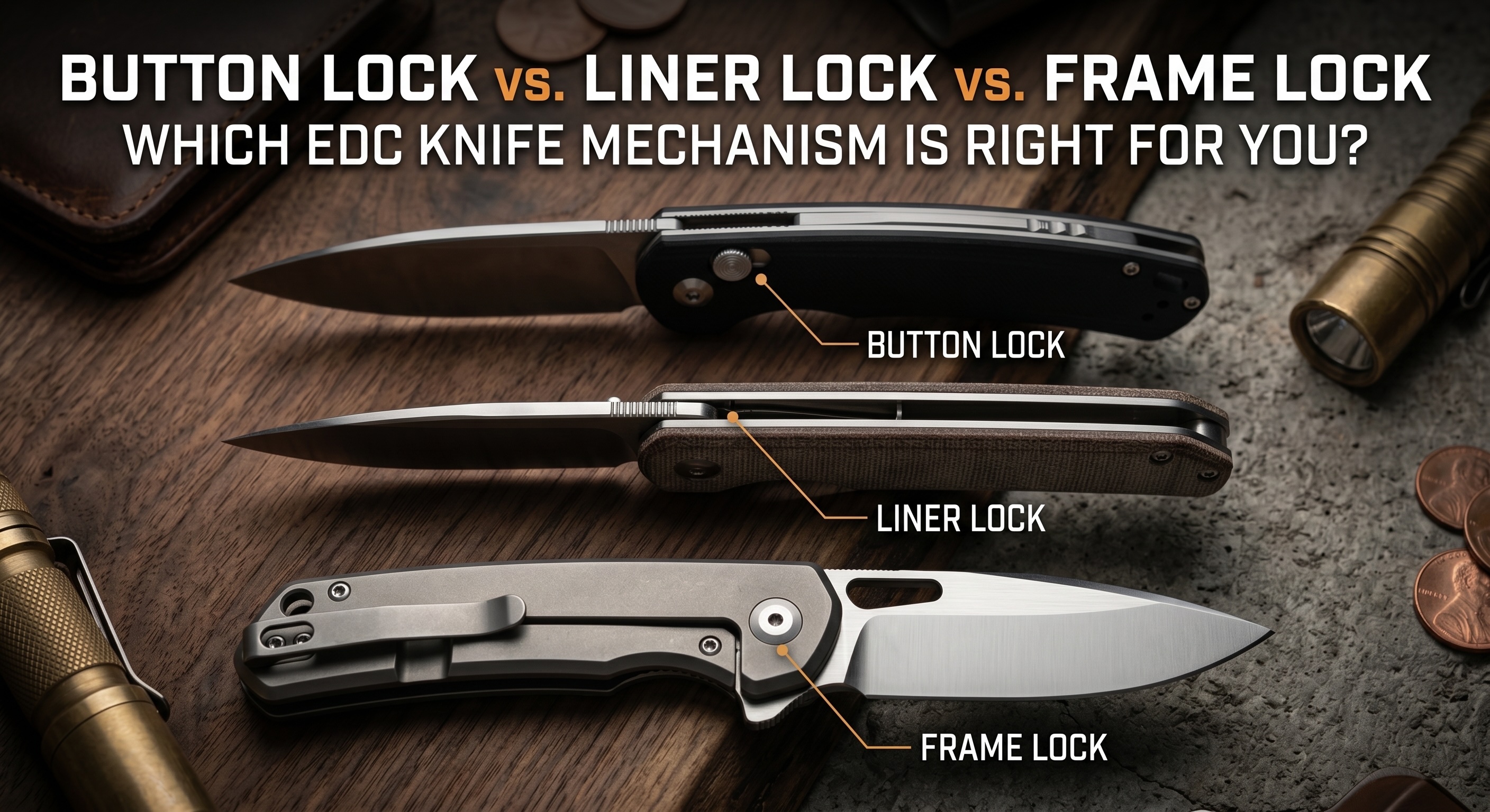 EDC Knife Lock Types Explained: Button, Liner & Frame Loc… | Drop Beacon