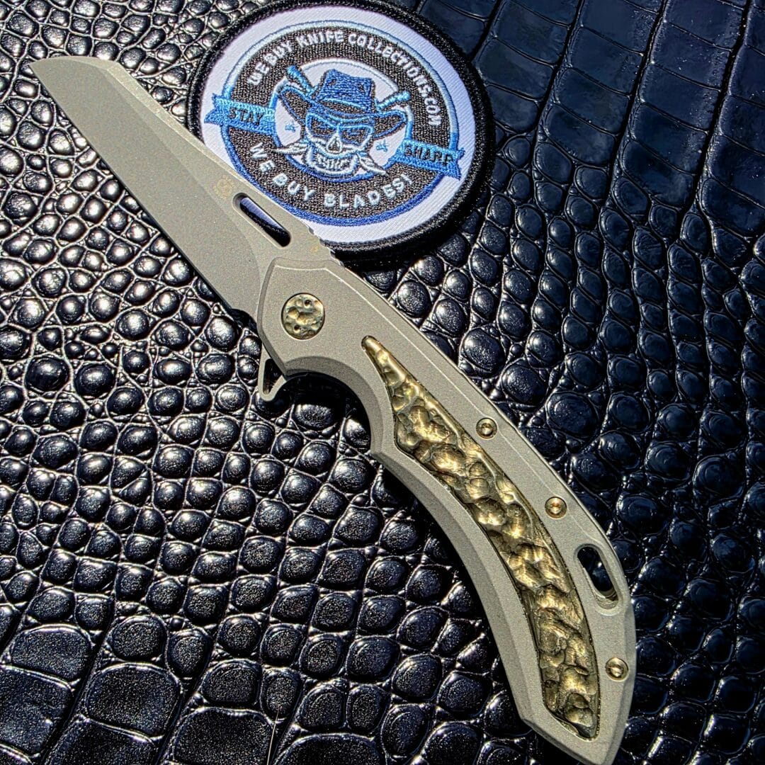 Olamic Cutlery Wayfarer 247 Bronze Rocks Prototype Wharning No. 07 in CPM S90V — image 1 of 6