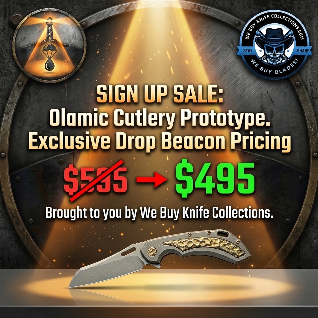 We Buy Knife Collections Olamic Cutlery Wayfarer 247 Bronze Rocks Prototype