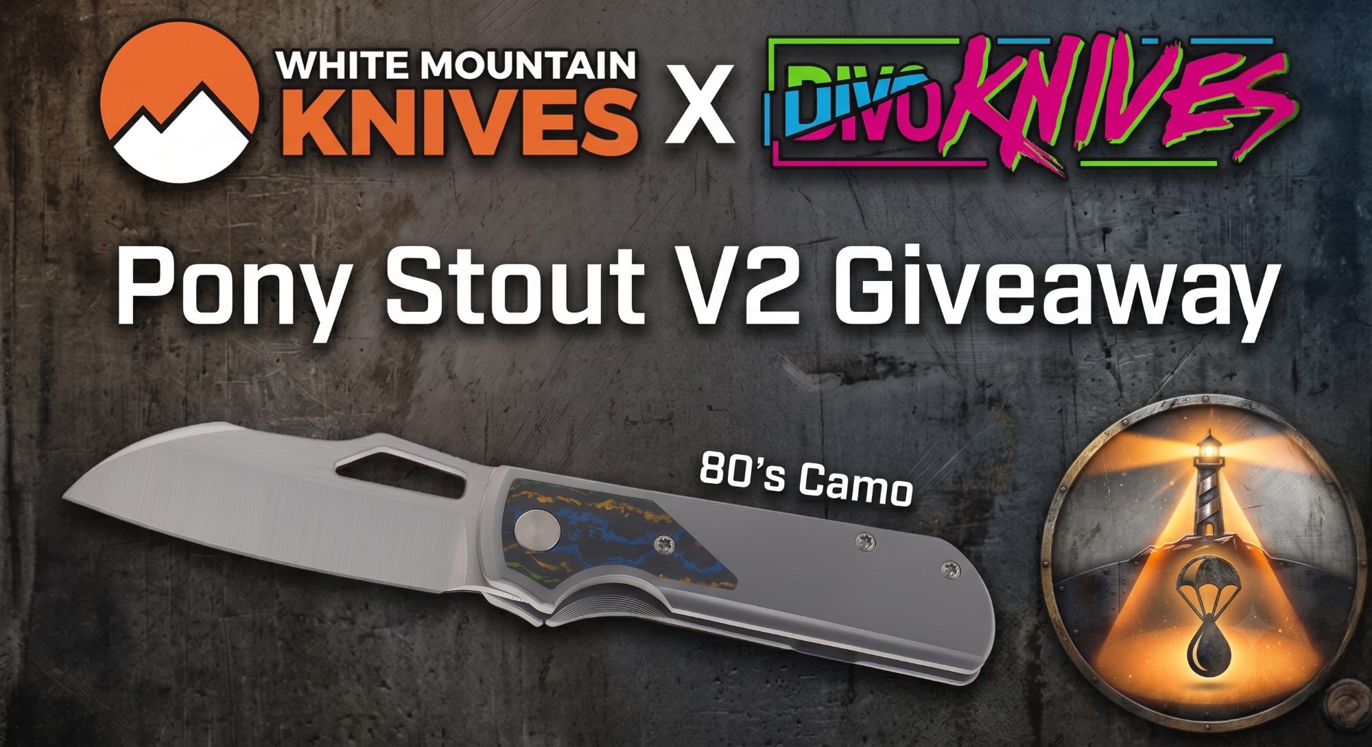 Drop Beacon x White Mountain Knives × Divo Knives: Pony Stout V2 (80's Camo) Giveaway