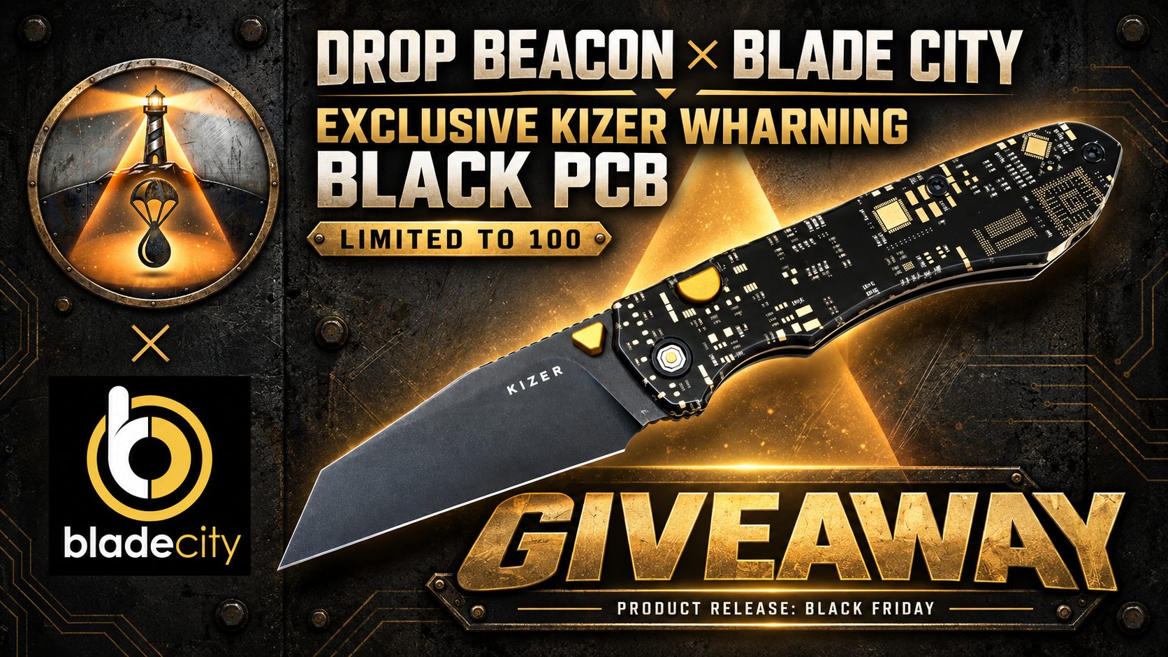 Drop Beacon x Blade City Exclusive Kizer Wharning Black PCB / 100