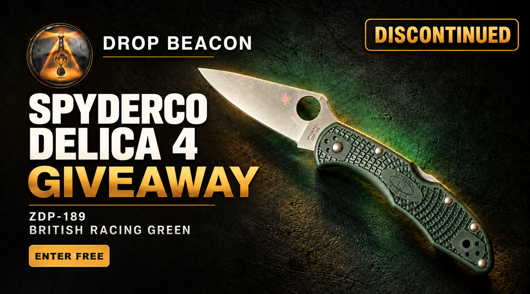 Drop Beacon Spyderco Delica 4 (ZDP-189, British Racing Green) Giveaway