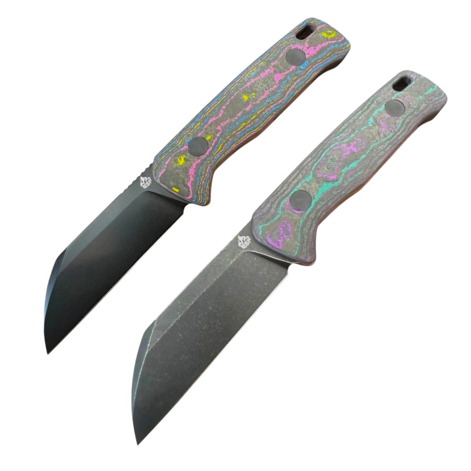 QSP Baby Penguin Blade City Exclusive – 14C28N Sheepsfoot Fixed Blade & Jazzy Camo Carbon Handle, USA Variant (Limited Edition /100) — image 1 of 6