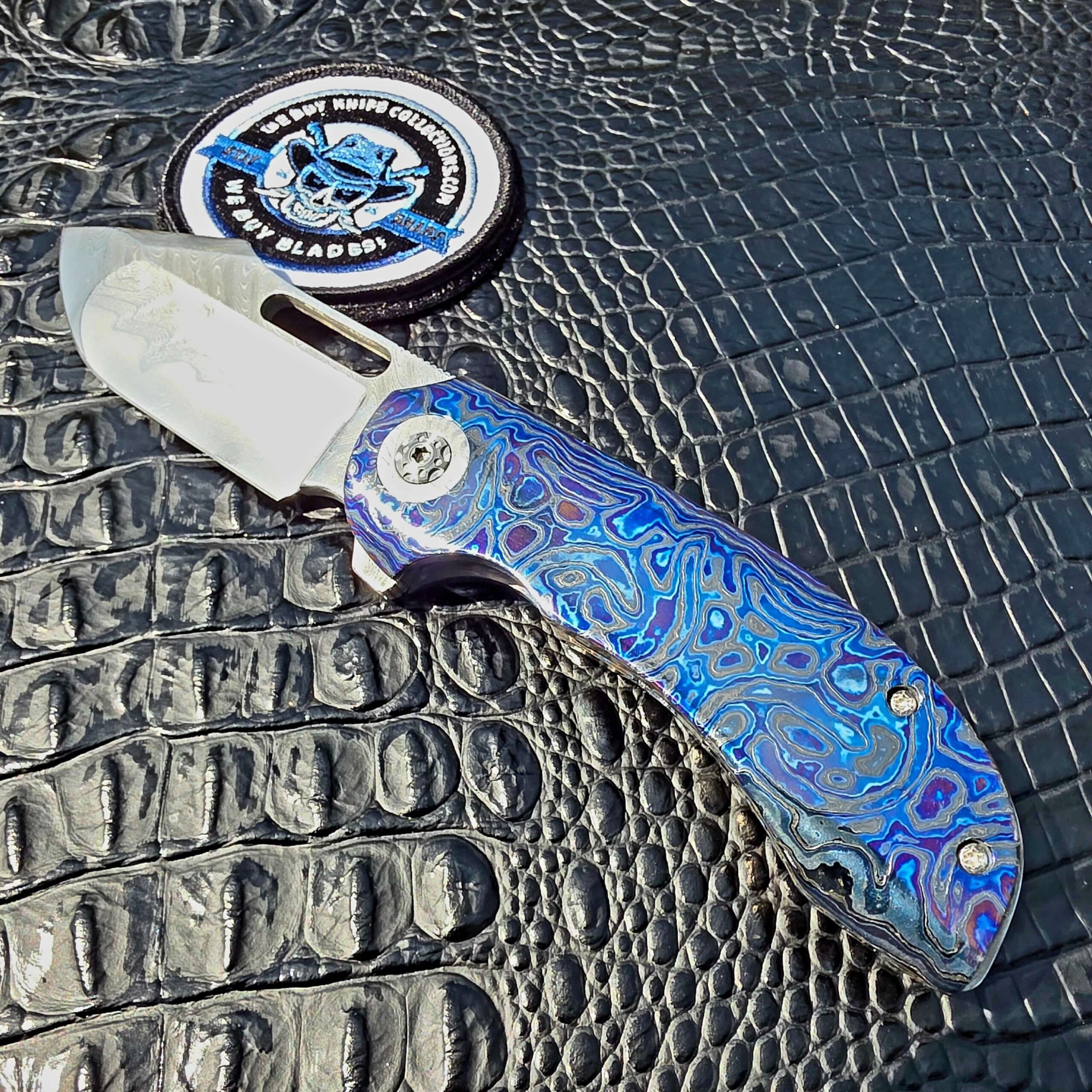 Clark Blades Patriot by David Clark with Damasteel and Black Timascus