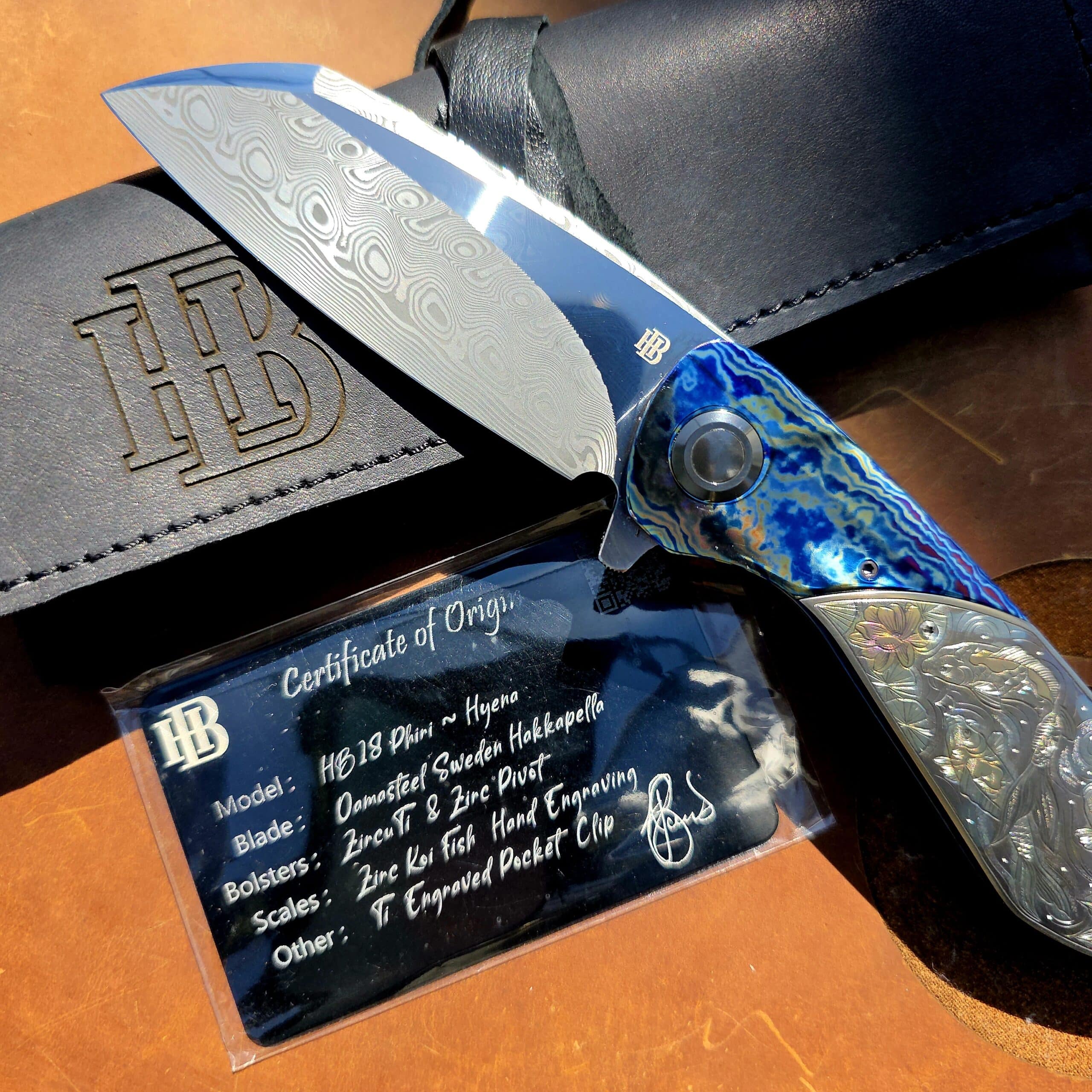 Herucus Blomerus HB18 Phiri “Hyena” – Hand-Engraved Koi by Ilze du Plessis – Zircuti & Damasteel