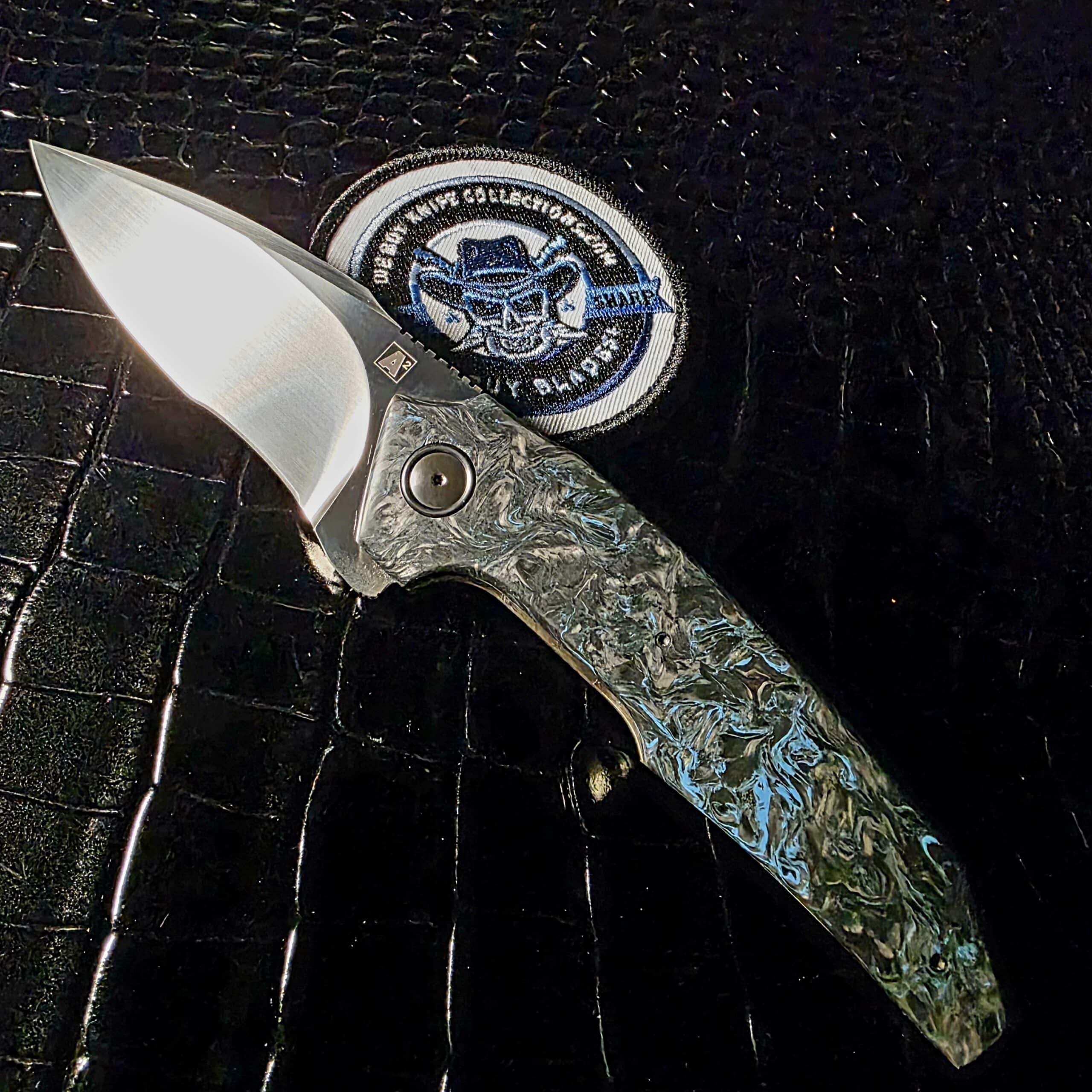 A2 Knives A6R Flipper | #2/10 First Run | Blue Dark Matter FatCarbon | M390 | Ceramic IKBS Plus | Thorburn & Van Heerden Collab