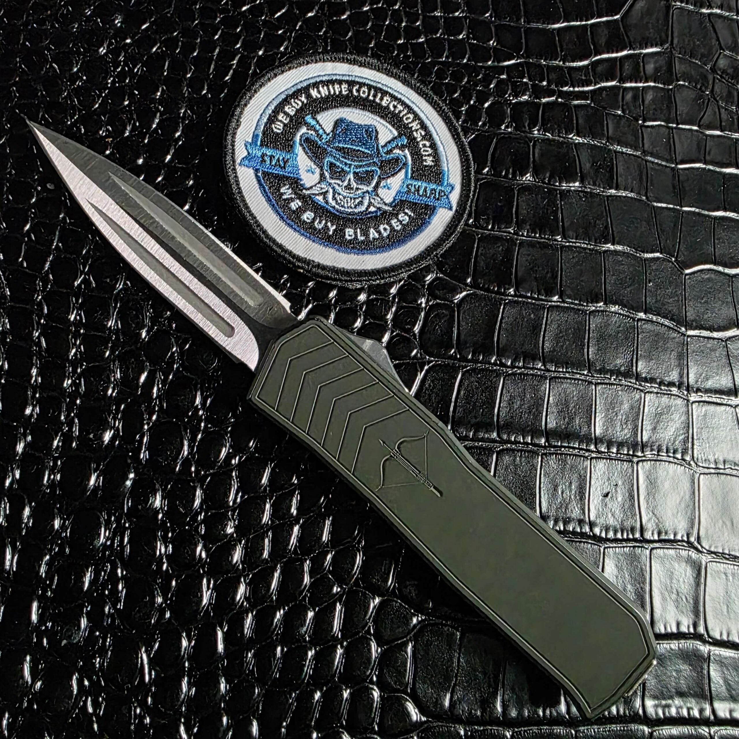 Medford Knife & Tool Merc-1 OTF Automatic Dagger — Green Aluminum, 154CM, Made in USA