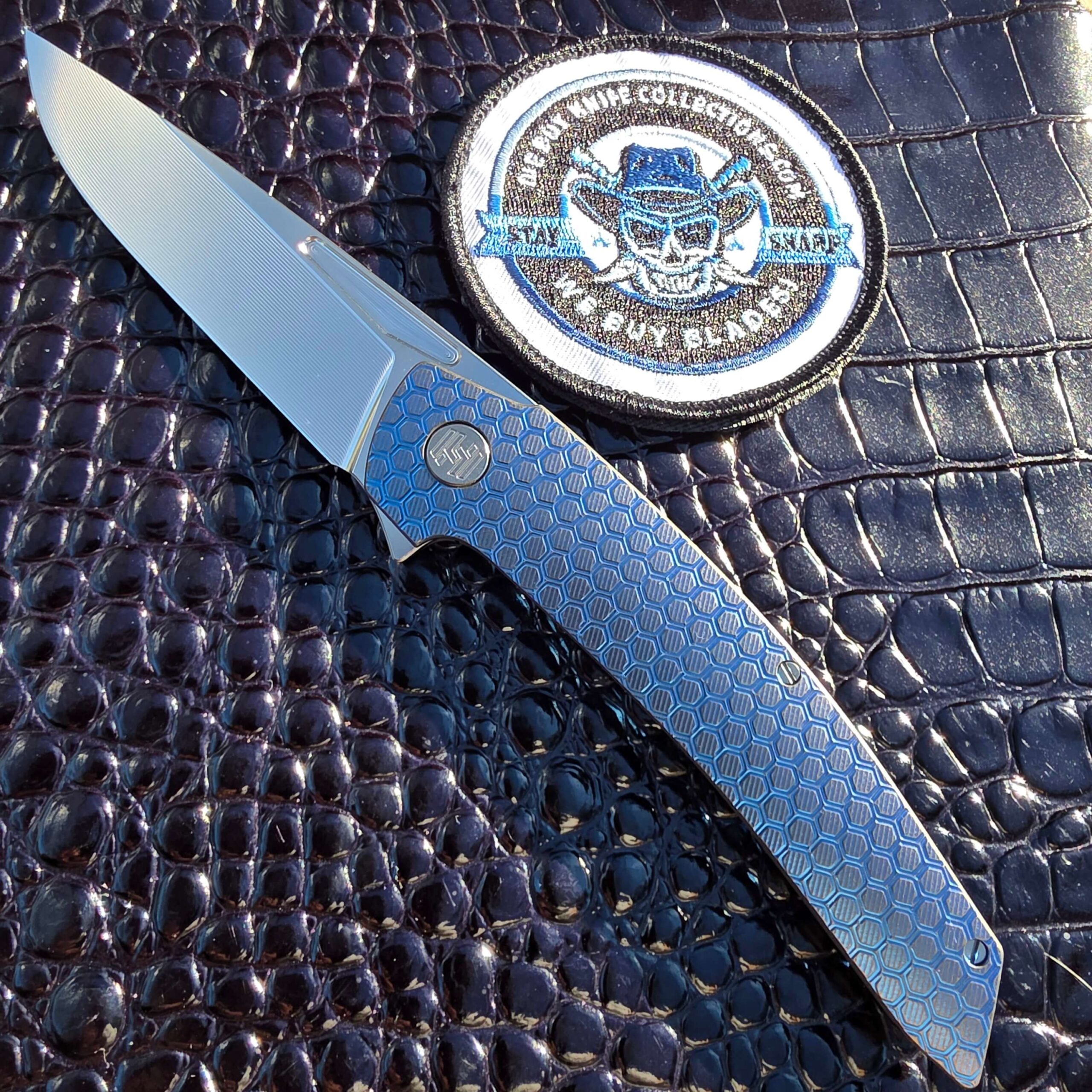 Hog House Honeycomb Model T Gen 2 Serial No. 446 — Blue Anodized Titanium, RWL-34 at 62 HRC
